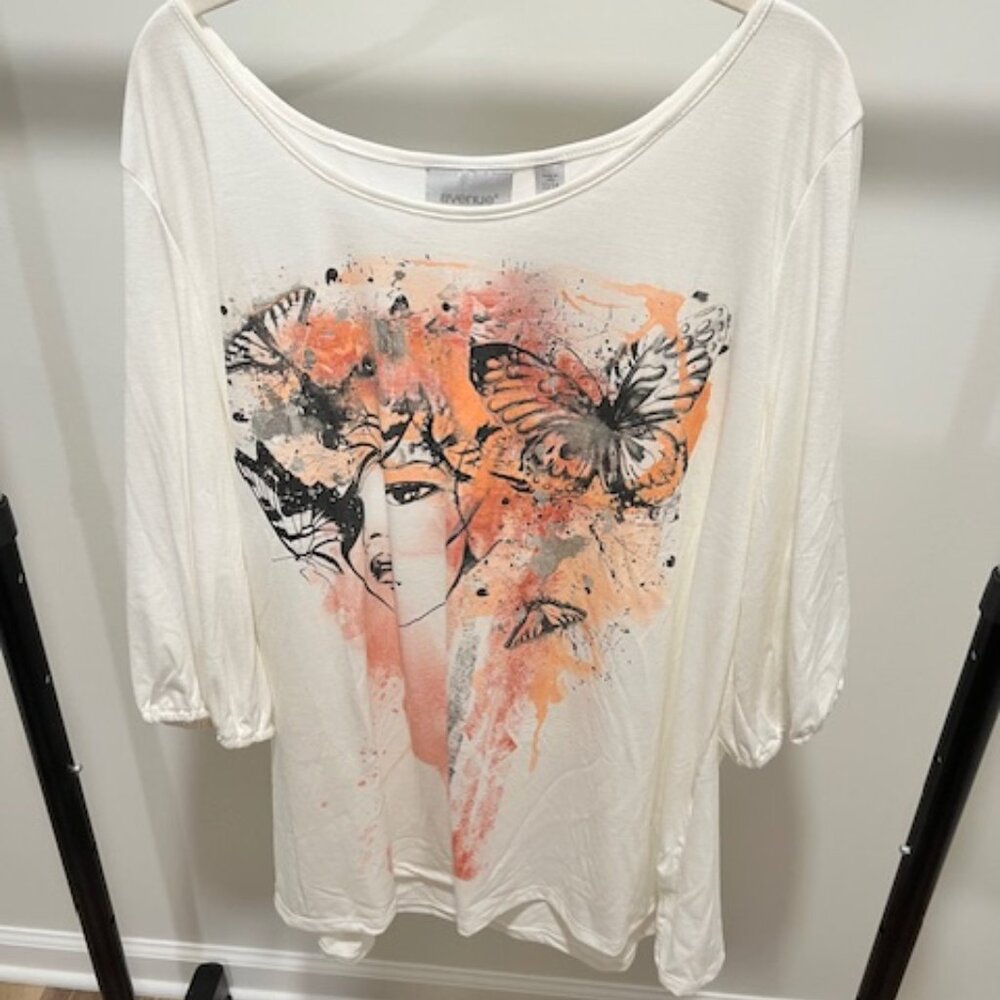 Butterfly Muse ¾ Sleeve Art Top